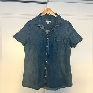 J. Crew Blue Short Sleeve Denim Shirt